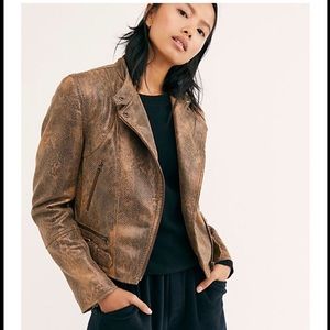 Free People Fenix SnakeSkin leather jacket (NWT)
